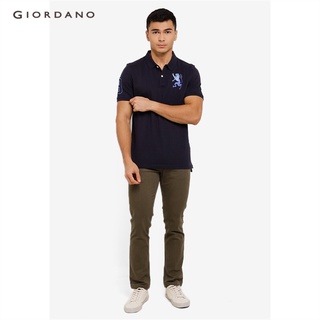 GIORDANO เสื้อโปโลผู้ชาย ปักสิงโต - Mens 3D Lion Polo 01011222