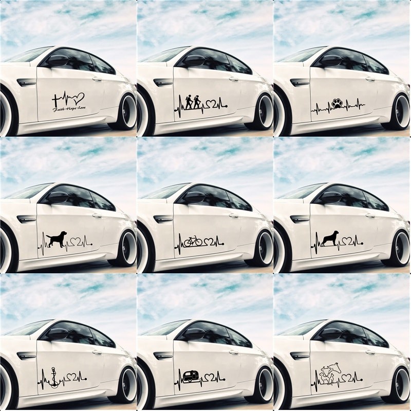 ใหม่ล่าสุด Electric Wave Heart Faith Hope Love Auto Vinyl Sticker Decal สติกเกอร์สําหรับอุปกรณ์เสริม