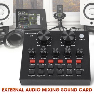 ️ขายดีที่สุด!! พร้อมจัดส่ง!!️ซาว์นการ์ดแปลงสัญญาณเสียง V8 Live Stream audio interface External Audio Mixing Sound Card