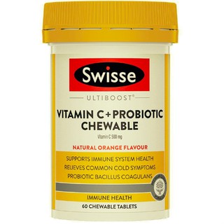 Swisse Vitamin C + Probiotic Chewable 60 Chewable Tablets