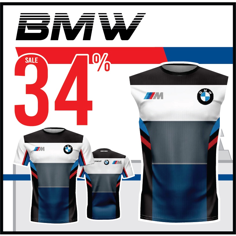 🌈ใส่โค้ดSENSEI20Pลด20%✨เสื้อแขนสั้นพิมพ์ลาย(หน้า-หลัง) SENSEI ลายBMW1