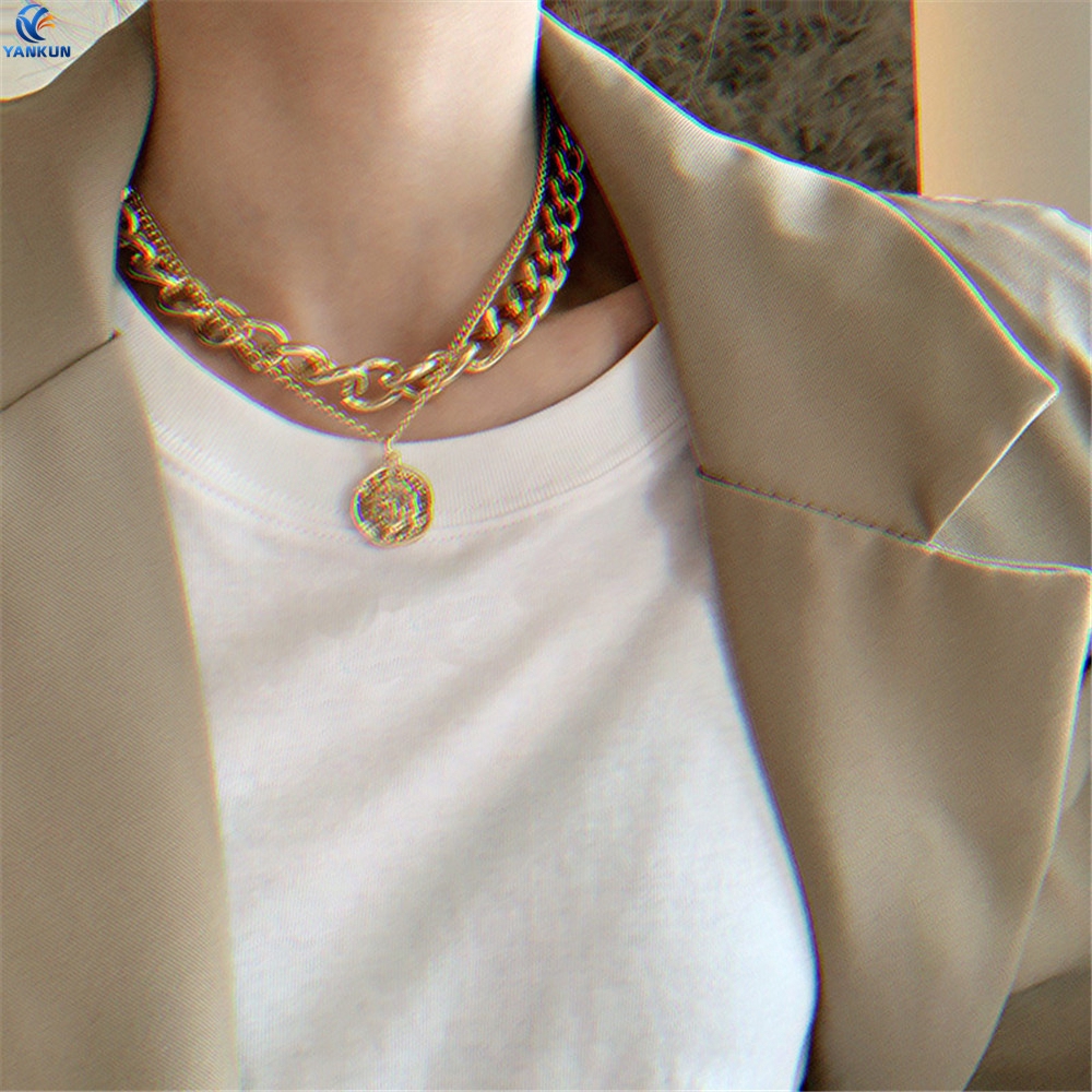 สร้อยคอหนา พร้อมจี้รูปภาพ สไตล์ฮิปฮอป(1 COIN)