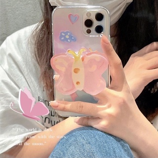 Case โทรศัพท์ เคสใสผีเสื้อ แถม🆓griptok butterfly Caseiphone/samsung