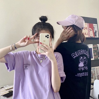 Fulllove พร้อมส่ง เสื้อยืดหญิงแขนสั้นแบบหลวม ใส่สบาย Tee Oversize มี3สี รุ่น1580