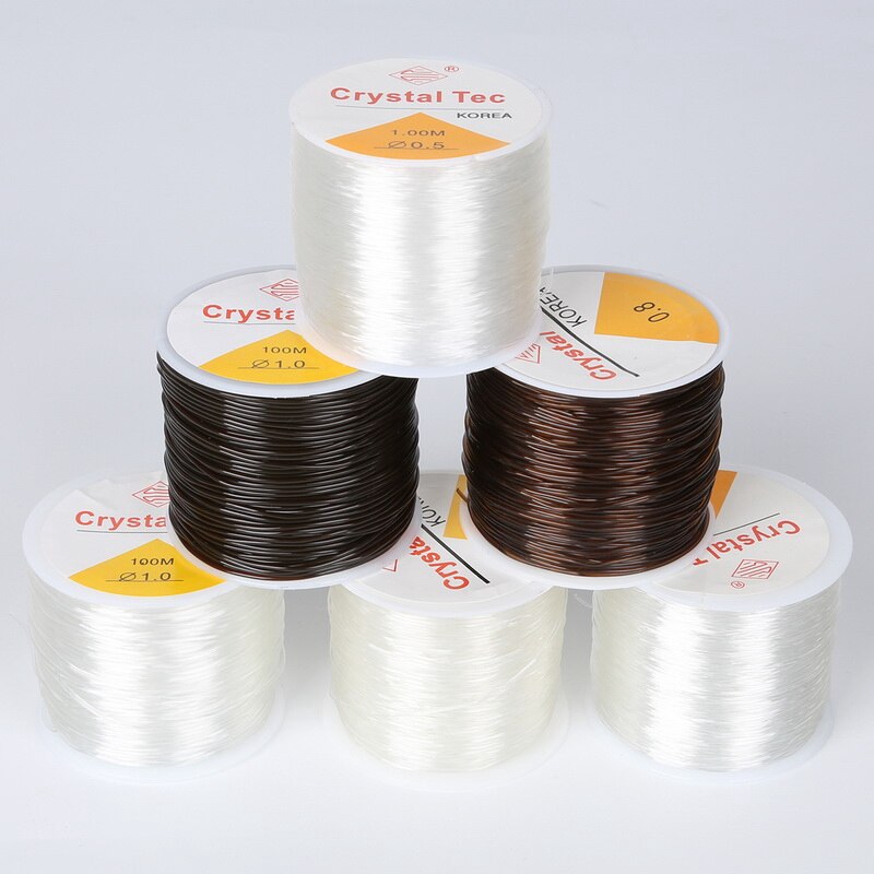 เชือกยืดใสคริสตัลสำหรับร้อยลูกปัด ขนาด 0.5-1.0 มม. สำหรับ DIY งานเครื่องประดับทำสร้อยคอและสร้อยข้อมือ