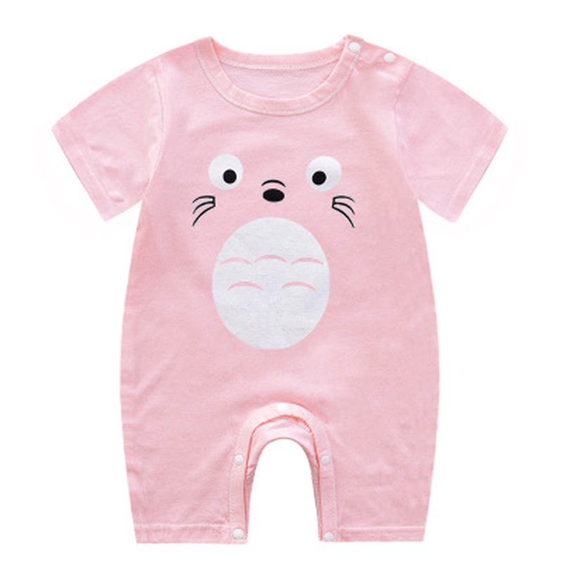 ชุดจั๊มสูทรอมเปอร์ แขนสั้น ลายการ์ตูน Totoro สําหรับเด็กทารกแรกเกิด