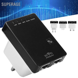 Superage เราเตอร์เครือข่ายไร้สาย Wifi Single Boost Repeater Ssid เครื่องขยายเสียง 300mbps 100-240V