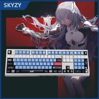 【COD】Evangelion Keycap Xda Profile Eva Ayanami Rei Theme Cartoon Pbt คีย์บอร์ดย้อมสีผมแบบห้าด้าน 120 คีย์