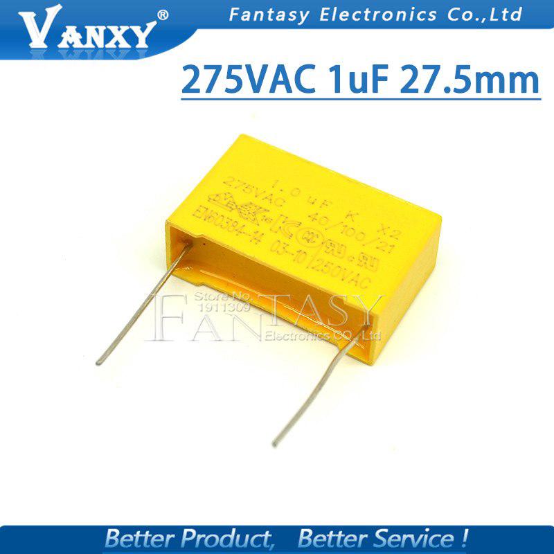 ตัวเก็บประจุ 5 ชิ้น x 275 vac pitch 27 . 5 มม. x 2 polypropylene 1 uf