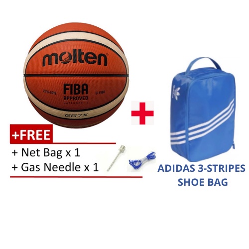 รองเท้าบาสเก็ตบอล Molten GG7X FIBA Bola Keranjang ขนาด 7 GG7X/ADIDAS FUTSAL SHOE BAG