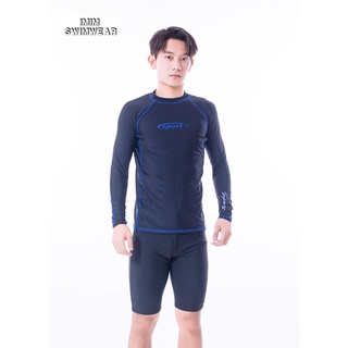 TG002 เสื้อว่ายน้ำผู้ชาย คนอ้วนใส่ได้ เสื้อกีฬา สกรีน Sport ที่หน้าอก