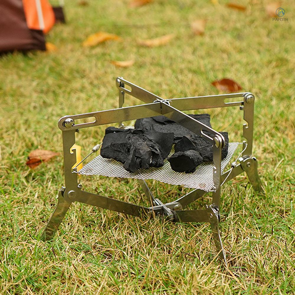 [pathfinder] Portable Fire Frame Stainless Steel Fire Frame Camp Cook Stove Burner Adjustable Fire Net for Outdoor #2