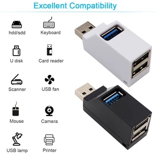 อะแดปเตอร์ฮับ USB 3.0 Mini 3 พอร์ต ความเร็วสูง 5Gbps แบบพกพา สําหรับแล็ปท็อป คอมพิวเตอร์