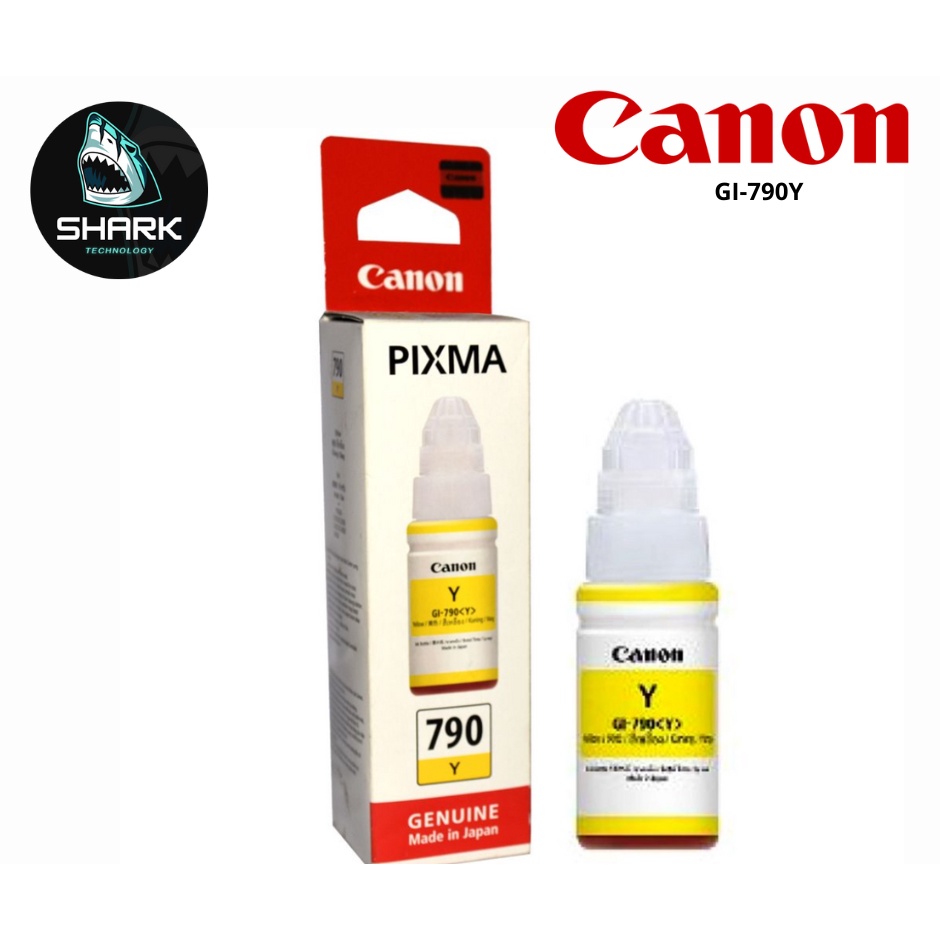 Canon GI-790 Y Yellow น้ำหมึกเติมอิงค์เจ็ท สีเหลือง แบบขวด ของแท้ (70 ml.)