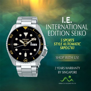 SEIKO 5 SPORTS AUTOMATIC นาฬิกาข้อมือผู้ชาย สายสแตนเลส รุ่น SRPD57K1,SRPD57K,SRPD