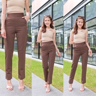 🍒ญี่ปุ่นซิปข้าง🍒กางเกงขากระบอกผ้าญี่ปุ่น -ซิบข้าง-ไซต์S-3XL📦งานป้ายร้านพร้อมส่ง