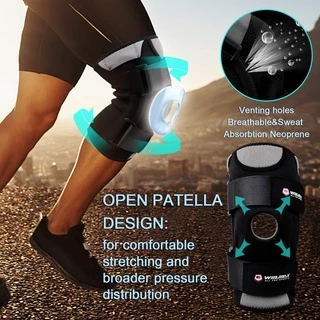 Winmax (พร้อมส่ง) สนับเข่า Neoprene Elastic Open Patella สนับเข่าแบบปรับได้ สนับเข่าแบบสปอร์ต 1 ชิ้น
