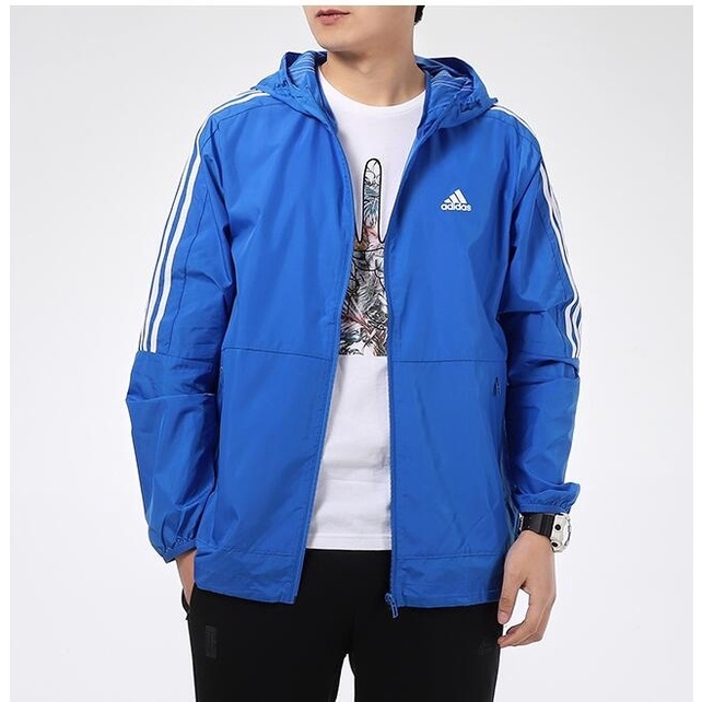 ஐadidas adidas men s jacket autumn new blue hooded sportswear woven