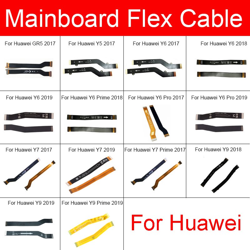 เมนบอร์ดเมนบอร์ด Flex สําหรับ Huawei Y6 Y7 Y9 GR5 Pro Prime 2017 2018 2019 หลัก LCD Flex Ribbon อะไห