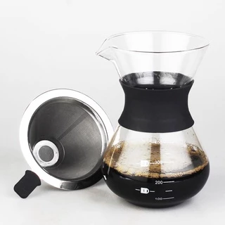 Alechaung ดริปกาแฟ ชุดดริปกาแฟ เหยือกดริปกาแฟ Dripper ผลิตจากแก้ว ขนาด400 ml Coffee Maker