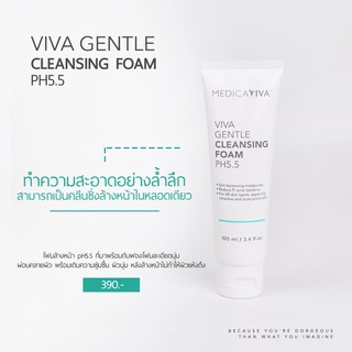 [ของแท้💯]โฟมล้างหน้า วิว่า Medica VIVA Gentle cleansing foam pH5.5