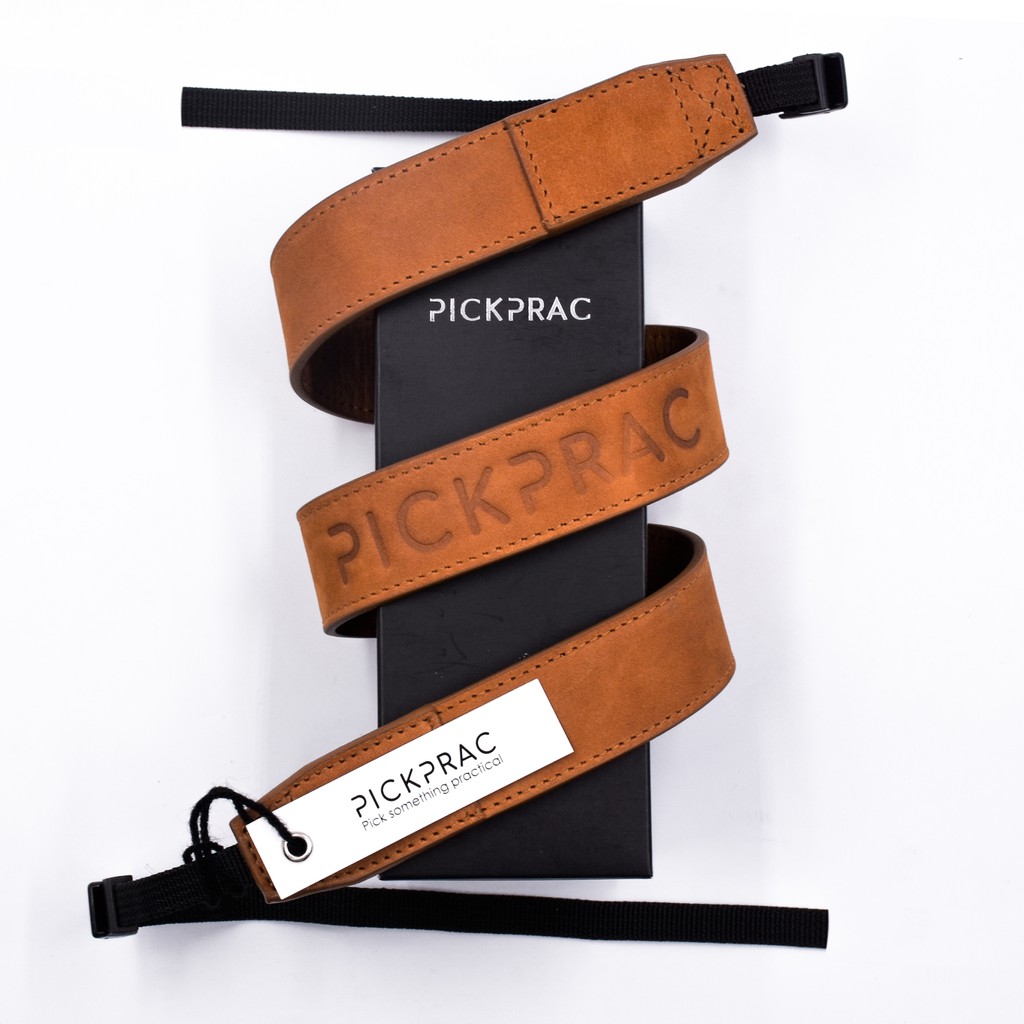 PICKPRAC LEATHER STRAP /สายคล้องคอหนังแท้ สีBlack / Brown