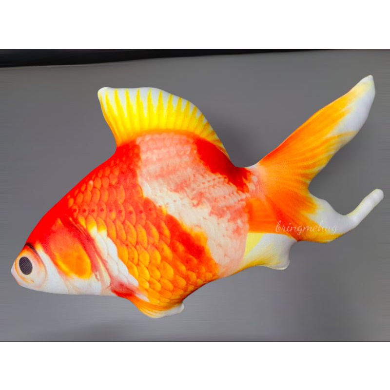 หมอนปลาทอง ลายส้ม ปลามงคลนิยมเลี้ยง 50ซม  หมอนพิมพ์ลาย แต่งร้าน อัดใยสังเคราะห์