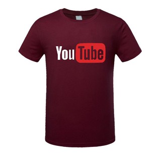 Youtube Logo Loose Large Code Leisure Time Maroon 100% Cotton MenS T-Shirt Birthday Gift