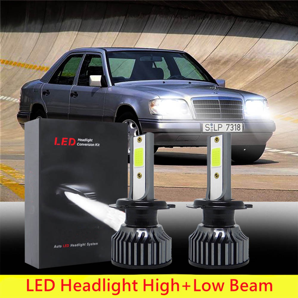 สําหรับ MERCEDES-BENZ W124 1989-1993 2X 6000K สีขาวด้านหน้า LED ไฟหน้าหลอดไฟสูง/ต่ํา
