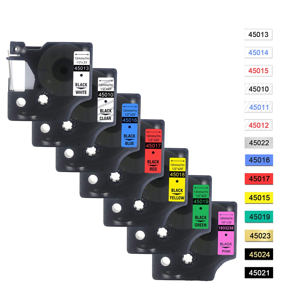 เทปฉลาก Dymo D1 12 มม. 45010 45012 45013 45015 45017 45018 45020 45022 45023 สําหรับ Dymo LM160 LM28