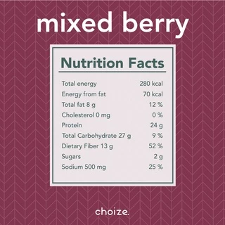 choize อาหารคลีนในขวด สูตร Plant-based รสมิกซ์เบอร์รี่ ทดแทนมื้ออาหาร