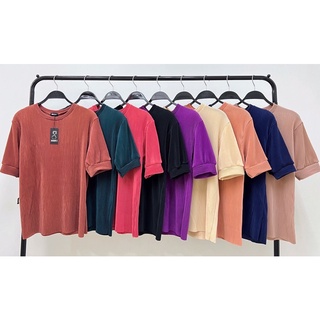 เสื้ออัดพลีทคอกลมแขนตุ๊กตางานป้ายSugar