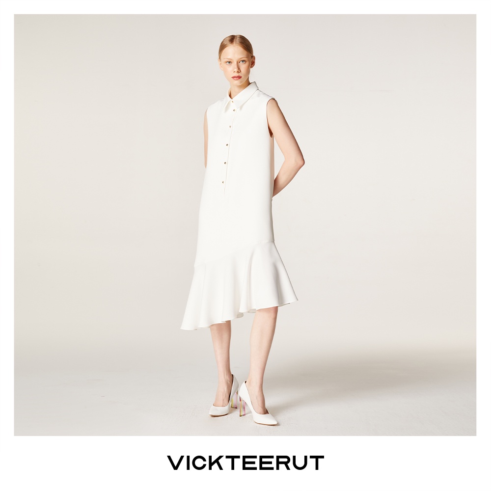 VICKTEERUT Re-Edition Sleeveless Shirt Collar Dress เดรสแขนกุด ปกเชิ้ต — صورة 6