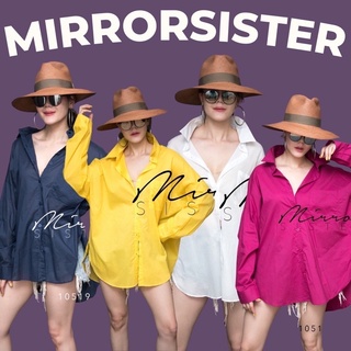 Code : 10519.11 เสื้อเชิ้ตทรงหลวม เสื้อเชิ้ตสีเหลือง งานป้าย mirrorsister