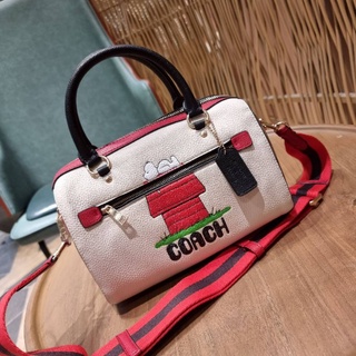 COACH COACH x PEANUTS ROWAN SATCHEL WITH SNOOPY