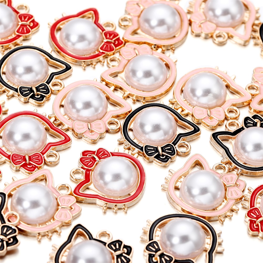 St.kunkka 5pcs ที่คาดผมแมวสีสันสดใสจี้โลหะผสมมุก DIY สำหรับสร้อยคอ Jewelry ราคา ถูกที่สุด ดีลบีเคเค แกลเลอรีภาพที่ 9