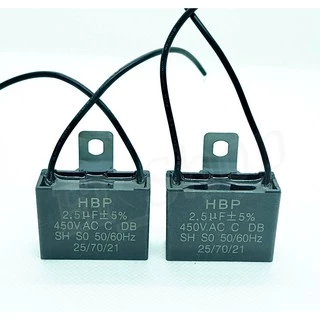 Capacitor CBB61 1.2uf 1.5 uf1.8uf 2uf 2.5uf 3uf 3.5 uf 4 uf 5 uf/ 450V รุ่นมีสายไฟ HBP คาปาซิสเตอร์ แค๊ป