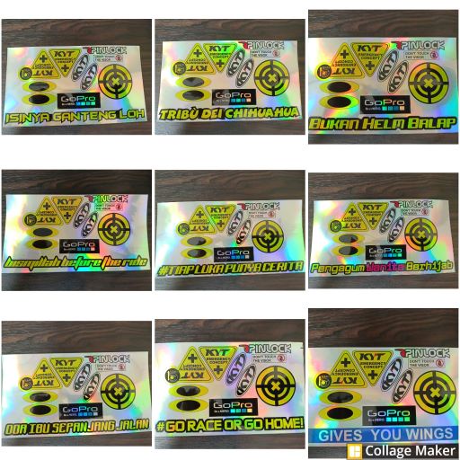 สติ๊กเกอร์ HOLOGRAM VISOR | สติ๊กเกอร์หมวกกันน็อค HOLOGRAM | HOLOGRAM HELMET VISOR STICKER SET (KYT 