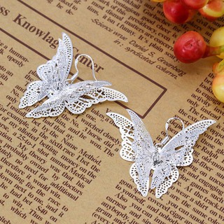 แฟชั่น Lady Hollow Butterfly Charm ตุ้มหูต่างหู Diamle ของขวัญเครื่องประดับ Eardrop