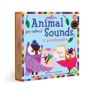 eeBoo Preschool Animal Sounds Puzzle Pairs - จิ๊กซอว์จับคู่รูปสัตว์และเสียงร้องของสัตว์