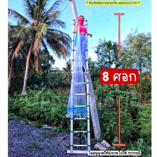 แหฝรั่ง จานบิน เอ็นสีขาว ปลายห่วง ตาข่าย 3 เซน บาน 4.20 เมตร/ยาว 2.10 เมตร เอ็นหนา1.01มิล รับน้ำหนักได้ 20 กิโล Upper789