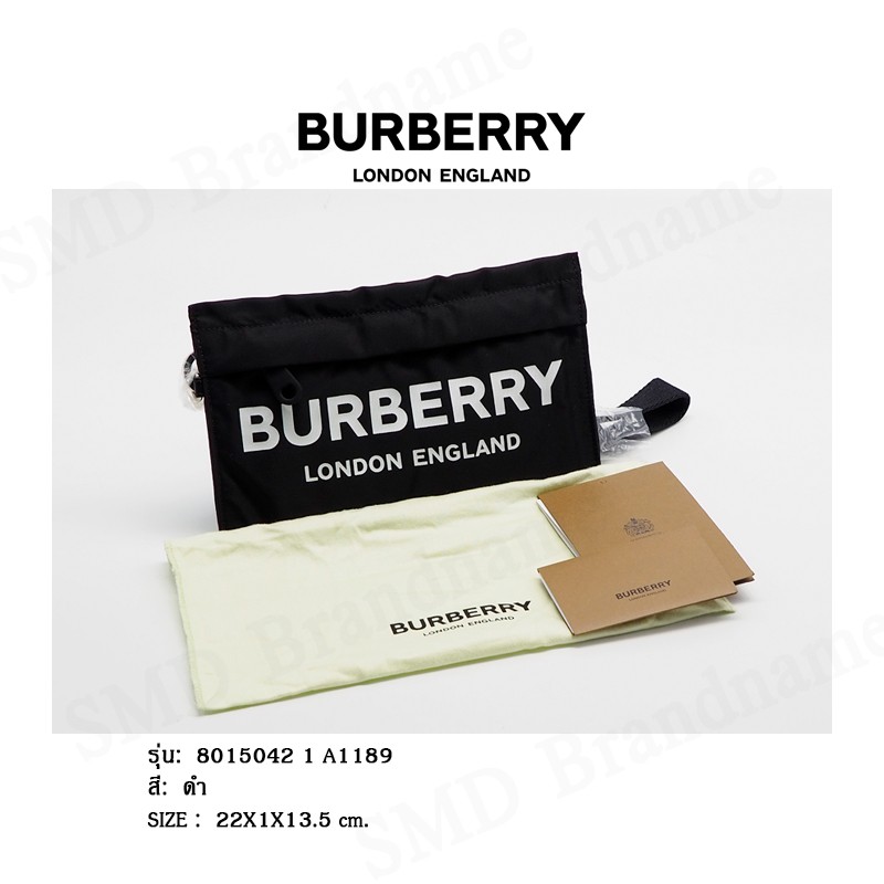 Burberry กระเป๋าถือใบเล็ก รุ่น Burberry Black Pouch Code:8015042 1