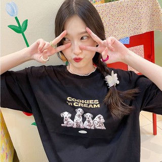 Live89# เสื้อคัตตอล มีหลายสี “Dog Dalmatian” สไตล์เกาหลี Dream Big Tshirt โอเวอร์ไซน์ สาวอวบใส่ได้ พร้อมส่ง คอกลม