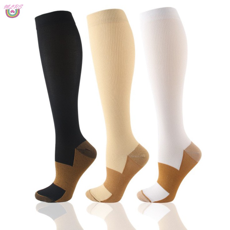 MS 1/7 Pair Copper Fiber Compression Calf Socks Elastic Sports Socks ...