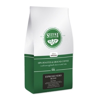 Suzuki Espresso Nero Blend Dark Roast 100%Roasted&amp;Ground Coffee 500g ซูซูกิ กาแฟ เอสเพรสโซ่ นีโร ชนิดบด 500 กรัม