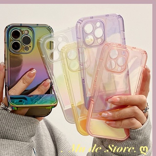 เคสโทรศัพท์มือถือ ซิลิโคนนุ่ม ใส กันกระแทก พร้อมขาตั้งเลเซอร์โฮโลแกรม สําหรับ iPhone 13 12 11 Pro Max XR X XS Max