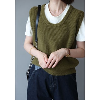 เสื้อกั๊กไหมพรม คอกลม รหัสP2160 / Round neck knitted vest