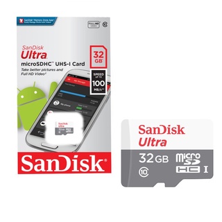 MICRO SD CARD (เอสดีการ์ด) 32GB Sandisk Ultra SDSQUNR-032G-GN3MN UHS-I 100MB/s