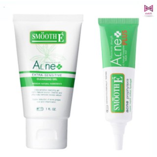 Smooth E Anti Acne Mini Set คู่หูดูแลปัญหาสิว - Smooth E Acne Hydrogel Plus 10G &amp; Smooth E Acne Extra 1oz