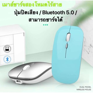 เมาส์ไร้สาย (พร้อมแบตเตอรี่ในตัว) (ปุ่มปิดเสียง) (พร้อมปุ่มปรับความไวของเมาส์ DPI 1000-1600) ง่ายต่อการพกพา